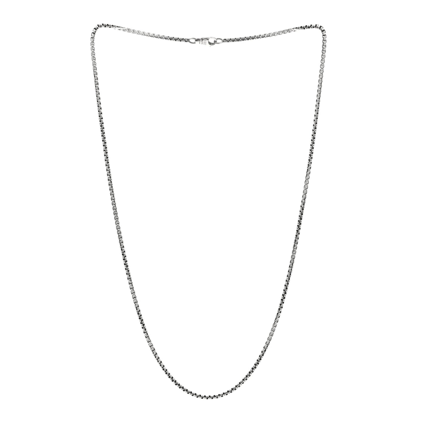 Sterling Silver 2.7mm Small Box Chain Necklace 24"