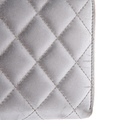 Chanel Metallic Lambskin Quilted Large Gusset Zip Around Wallet Silver 10 of 12