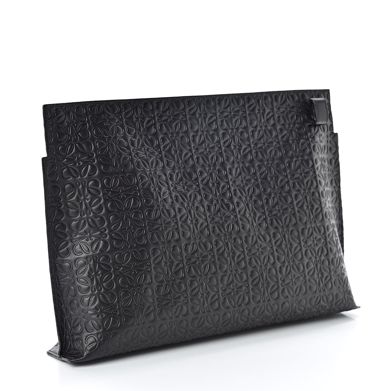 Loewe Calfskin Embossed Repeat T Pouch Black 3 of 7