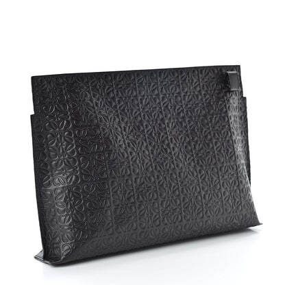 Loewe Calfskin Embossed Repeat T Pouch Black 3 of 7