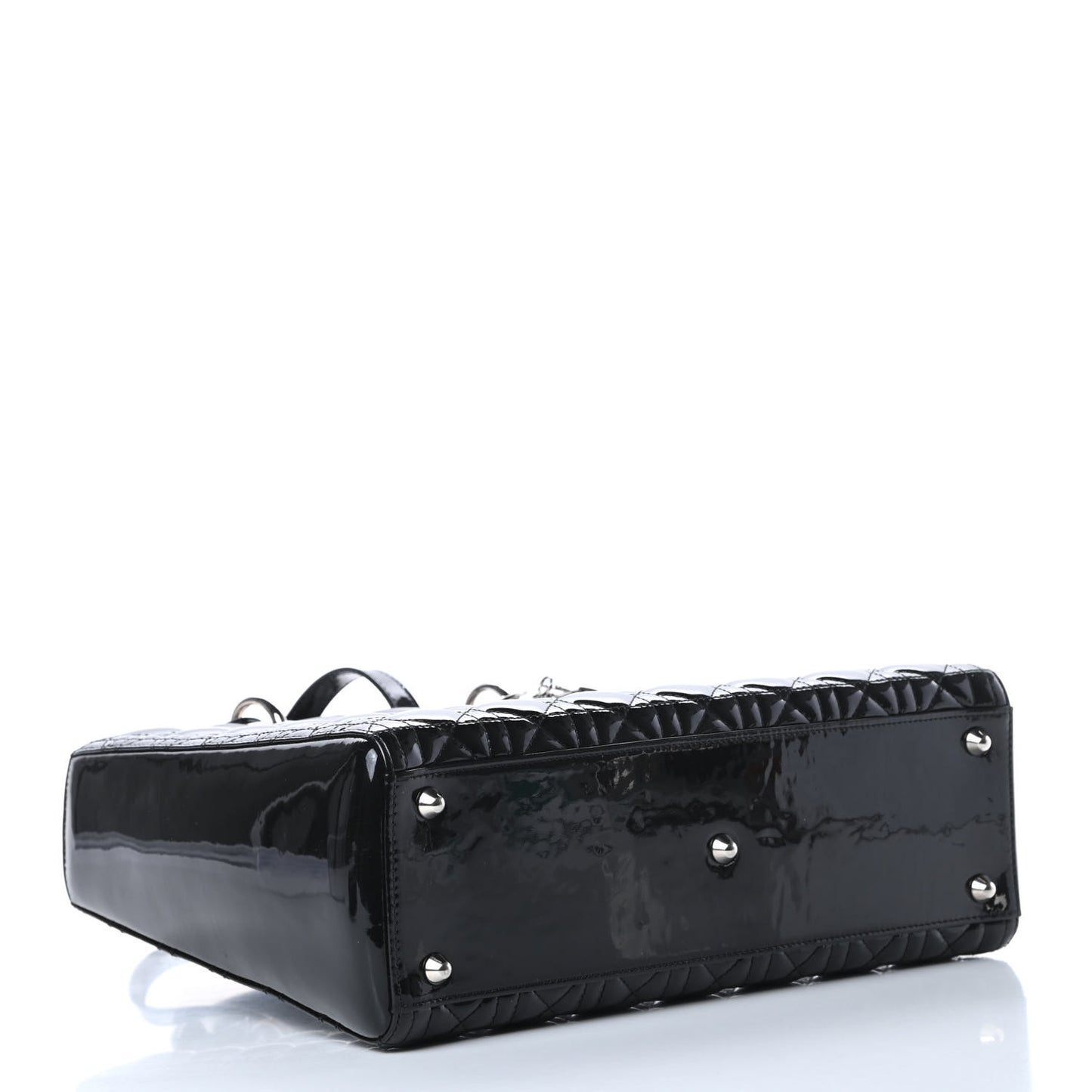 Patent Cannage Large Lady Dior Black