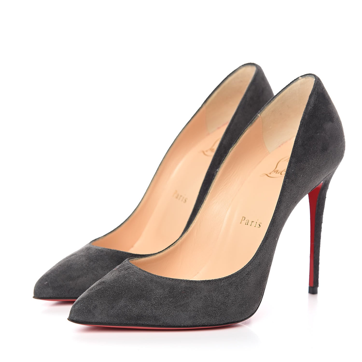 Christian Louboutin Veau Velours Pigalle Follies 100 Pumps 37 Charbon 3 of 10