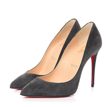 Christian Louboutin Veau Velours Pigalle Follies 100 Pumps 37 Charbon 3 of 10