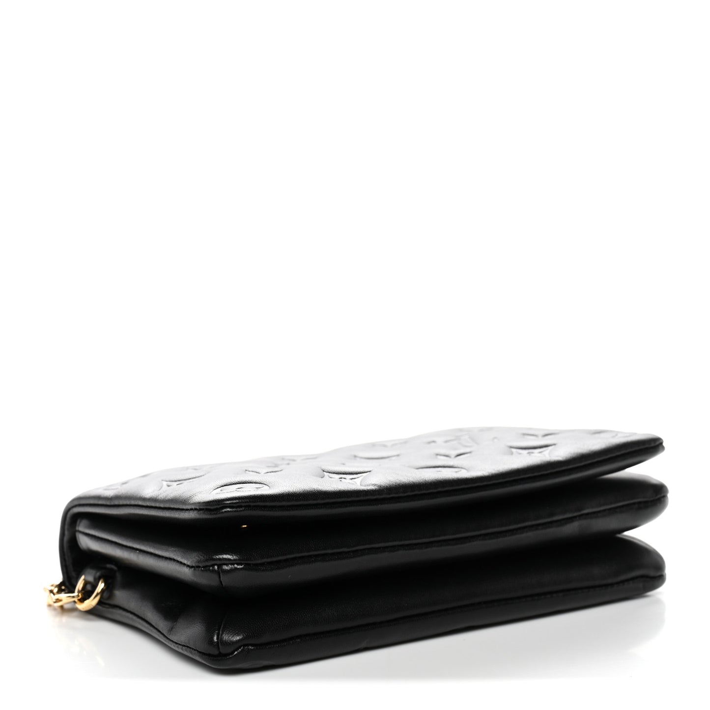 Lambskin Embossed Monogram Pochette Coussin Black