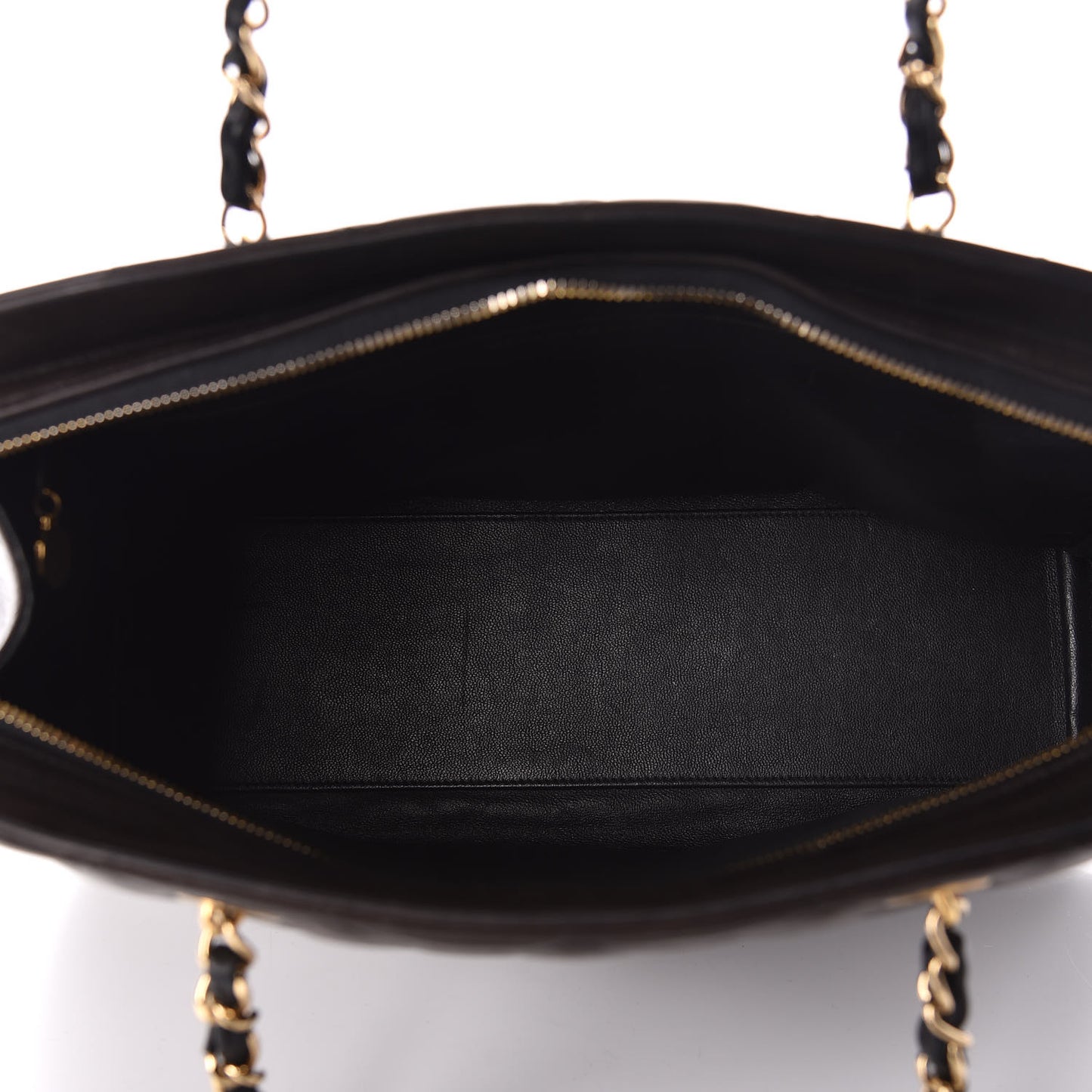 Lambskin Quilted Shopping Tote Black