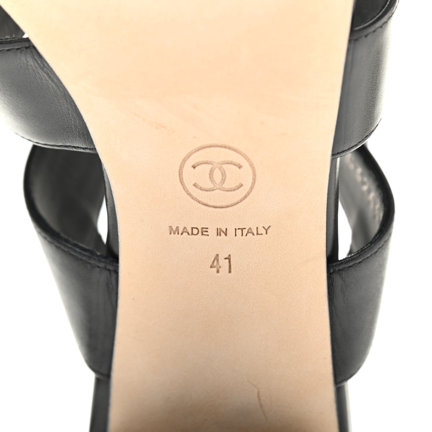 Calfskin CC Turnlock Sandals 41 Black