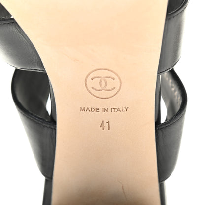 Chanel Calfskin CC Turnlock Sandals 41 Black 6 of 7