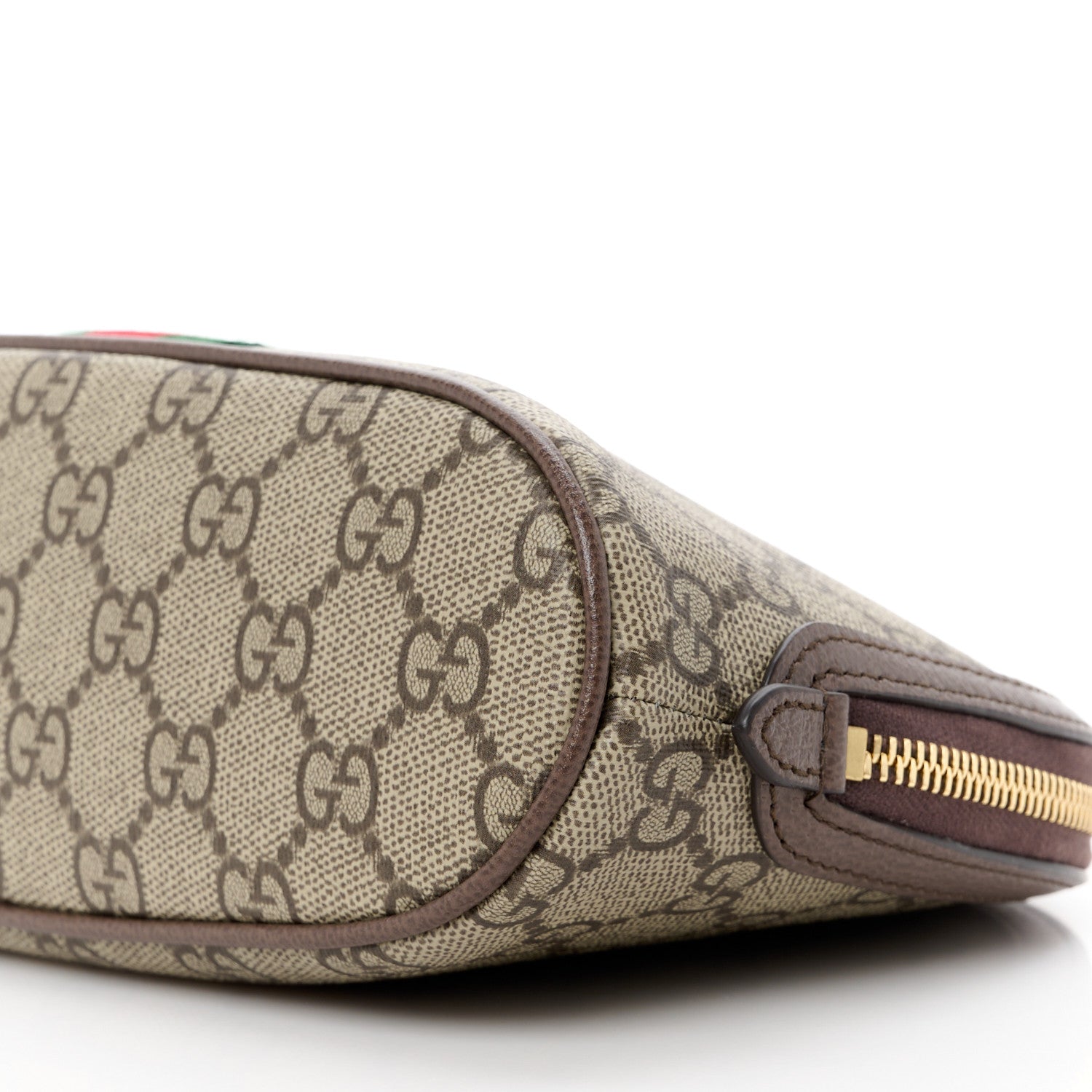Gucci GG Supreme Monogram Textured Calfskin Web Large Ophidia Cosmetic Case Beige Ebony New Acero 10 of 10