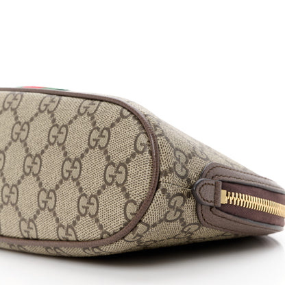 Gucci GG Supreme Monogram Textured Calfskin Web Large Ophidia Cosmetic Case Beige Ebony New Acero 10 of 10