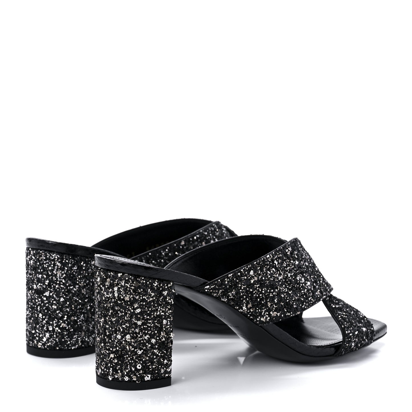 Glitter LouLou 70 Mule Sandals 38.5 Black Gold