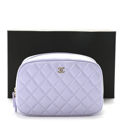 Chanel Caviar Quilted Medium Curvy Pouch Cosmetic Case Light Purple 11 of 11