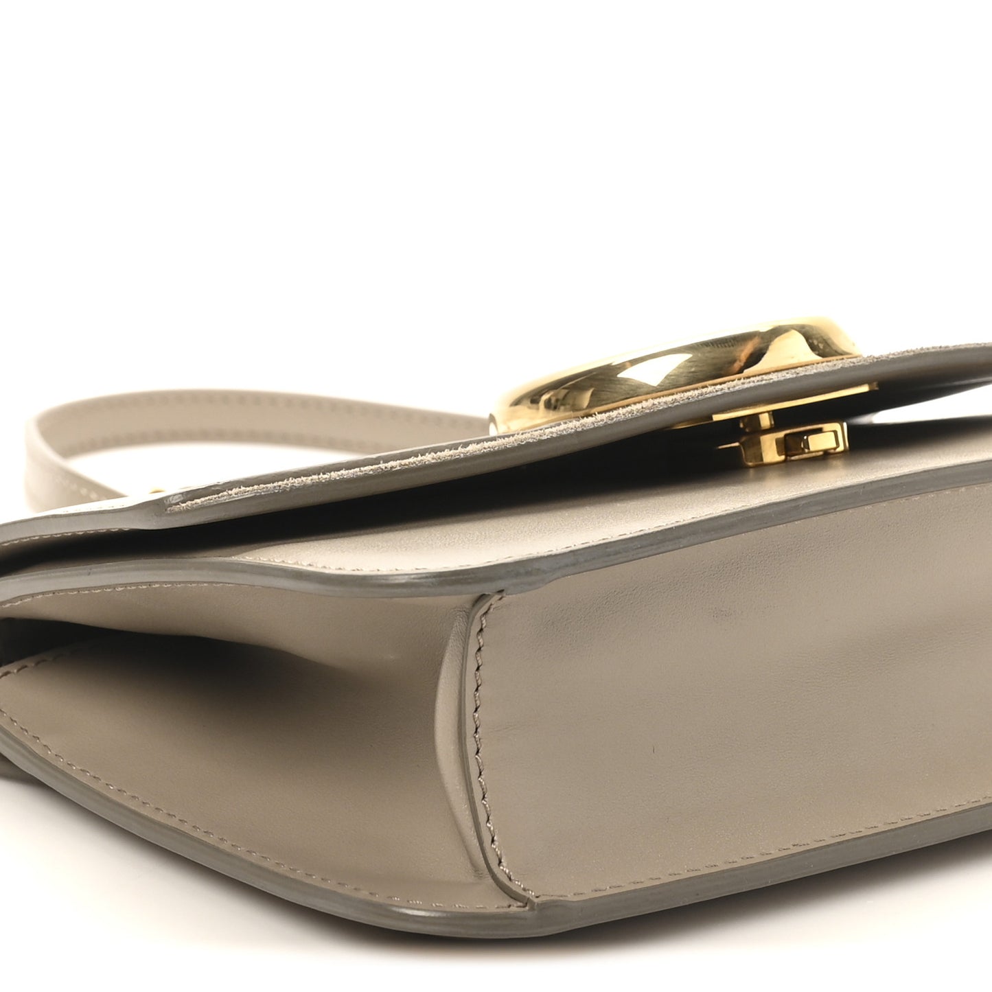 Calfskin Suede C Clutch With Chain Motty Grey