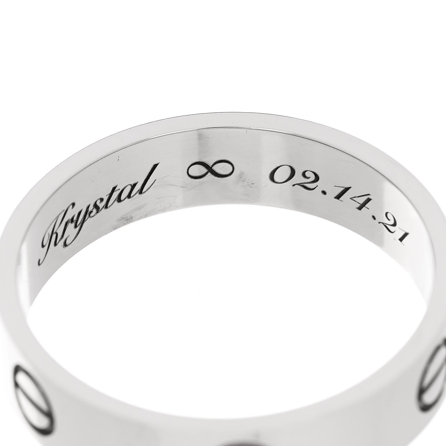 Cartier 18K White Gold 5.5mm LOVE Ring 65 11.25 5 of 5