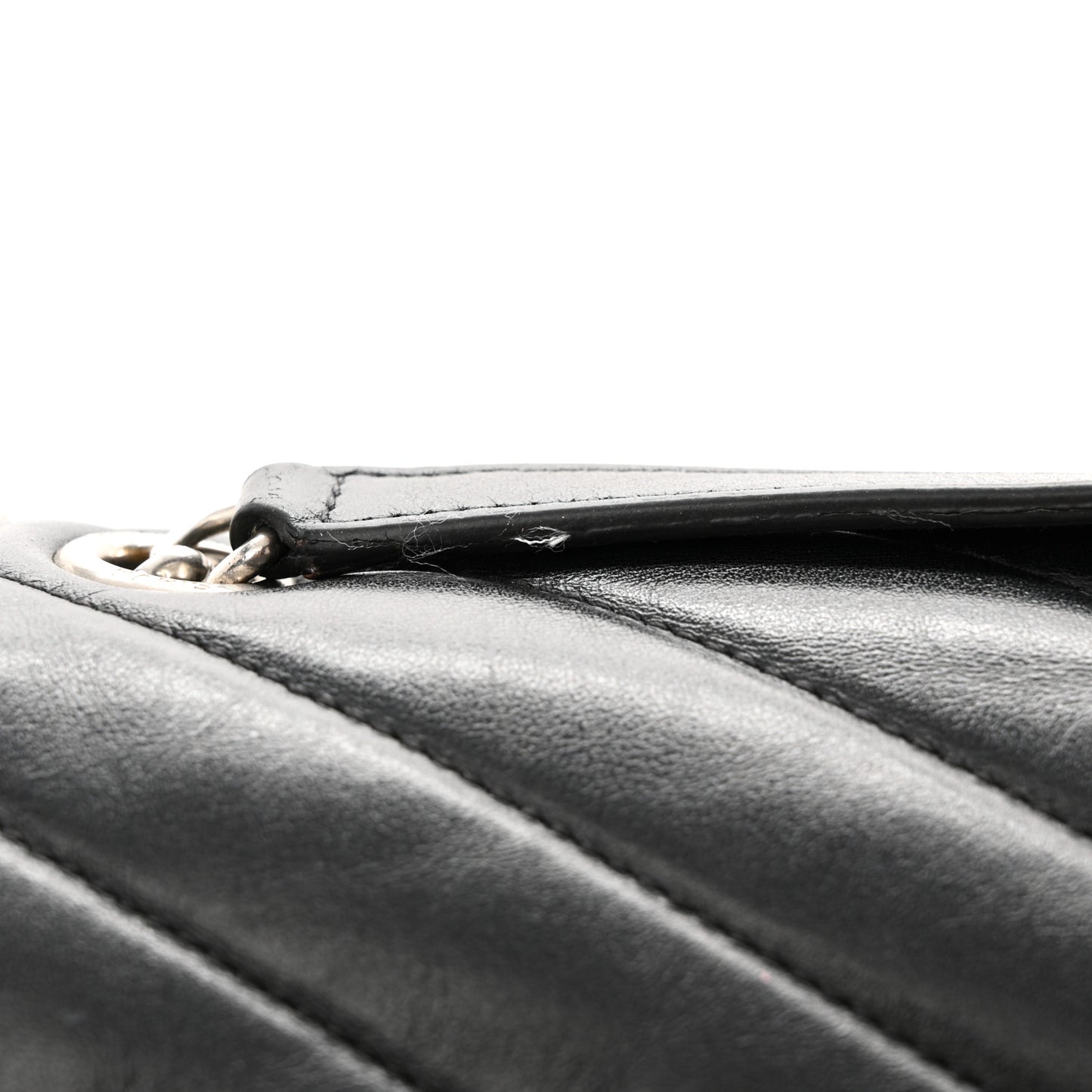 Calfskin Y Quilted Monogram Large Loulou Chain Satchel Black