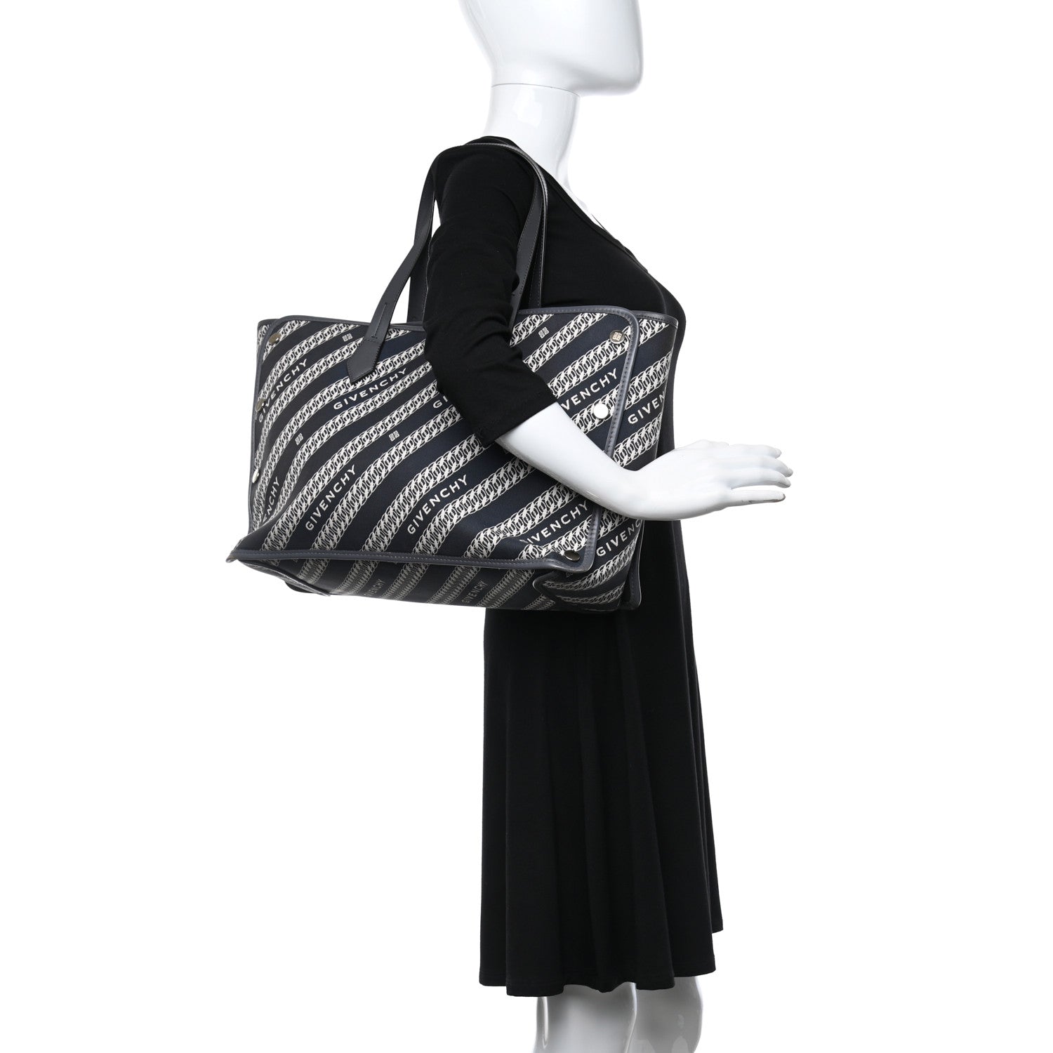 Givenchy Canvas Jacquard Medium Bond Tote Oil Blue 3 of 15
