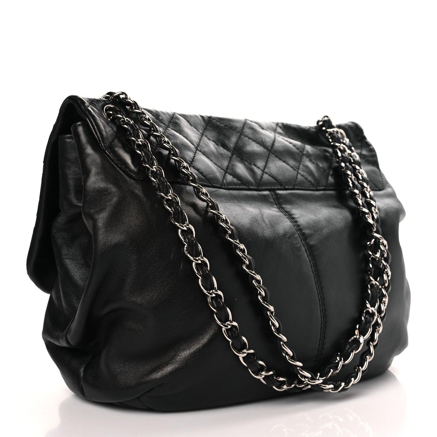 Chanel Calfskin Quilted Large Trianon Messenger Flap Black 3 of 9
