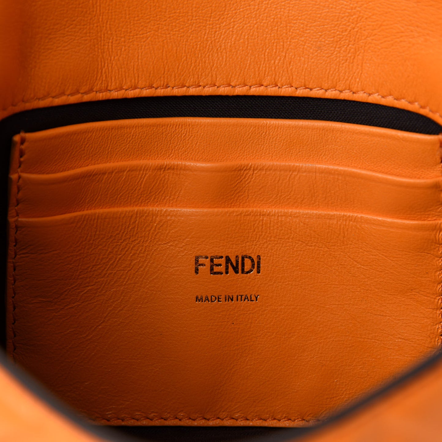 Nappa FF 1974 Embossed Mini Baguette Clementine