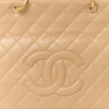 Chanel Caviar Quilted Grand Timeless Tote GTT Beige 10 of 14