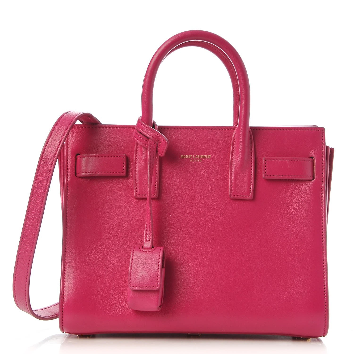 Saint Laurent Calfskin Nano Sac De Jour Lipstick Fuchsia 1 of 6