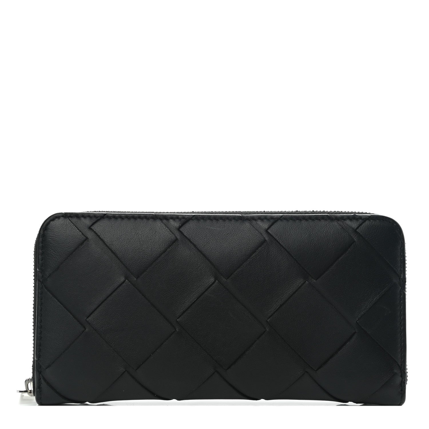 Bottega Veneta Nappa Maxi Intrecciato Zip Around Wallet Black 1 of 5