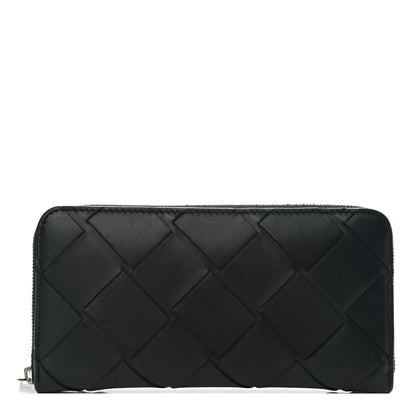 Bottega Veneta Nappa Maxi Intrecciato Zip Around Wallet Black 1 of 5