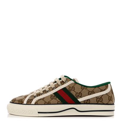 Gucci GG Monogram Web Womens 1977 Tennis Sneakers 38 Beige Ebony Mystic White 1 of 8