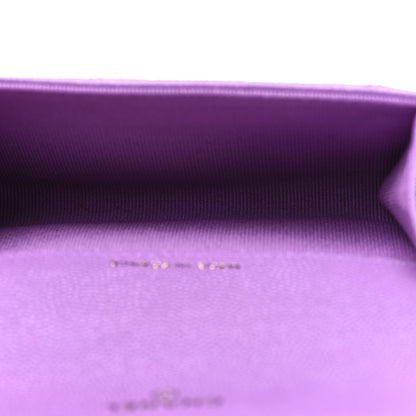 Chanel Caviar Quilted Flap Card Holder Wallet Purple 5 of 9