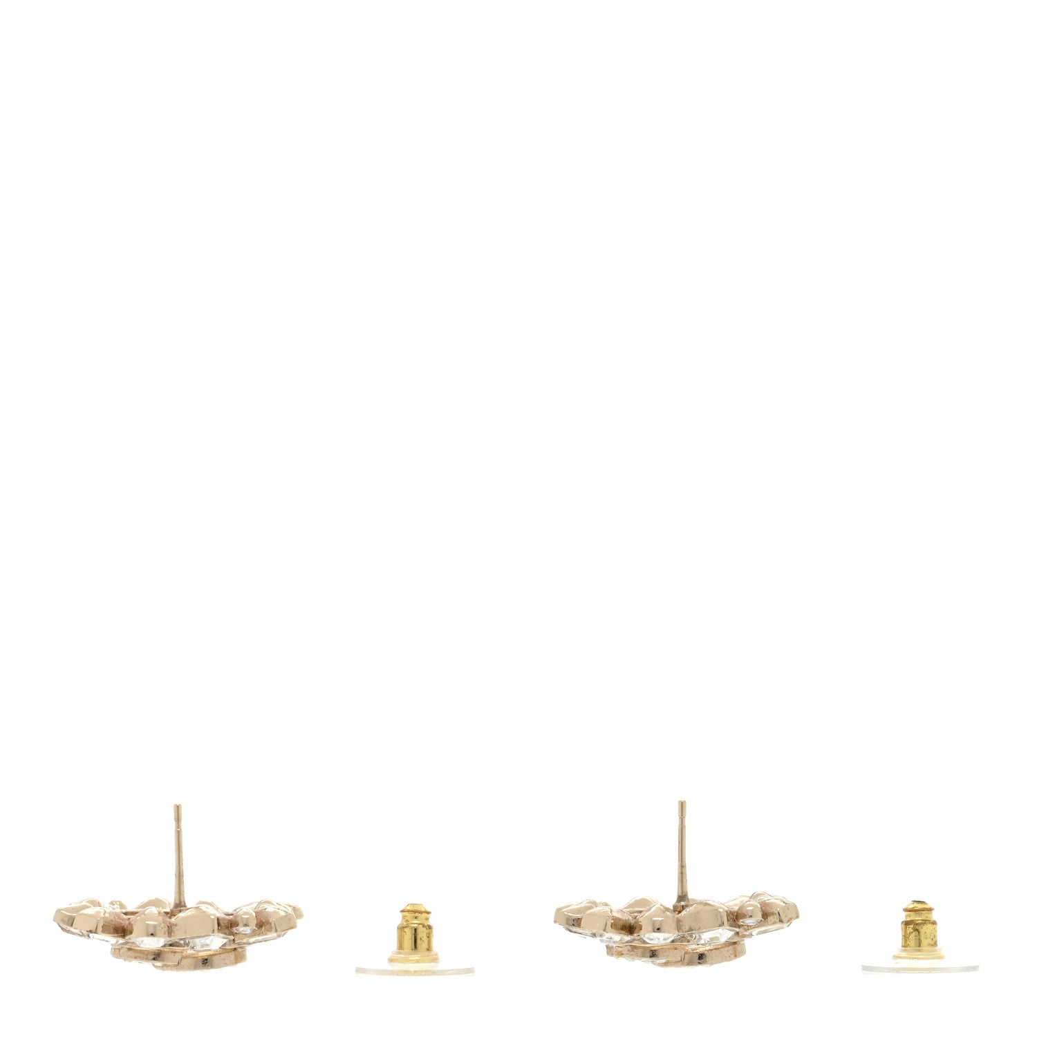 Chanel Metal Crystal Baguette High Society CC Earrings Gold 3 of 4
