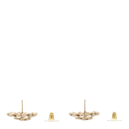 Chanel Metal Crystal Baguette High Society CC Earrings Gold 3 of 4
