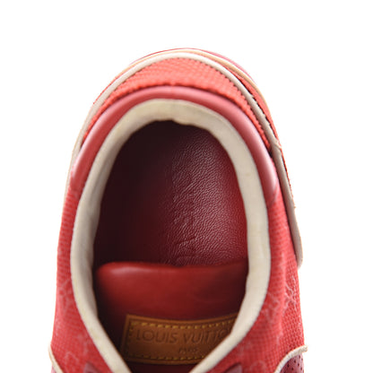 Louis Vuitton Suede Calfskin Perforated Monogram Sneaker 35.5 Red 6 of 6