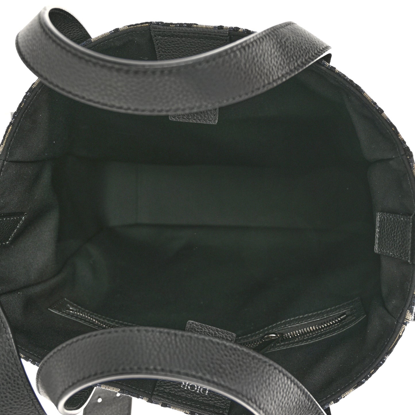 Oblique Saddle Tote Beige Black