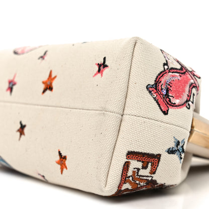 Fendi Canvas Ricamo Embroidered Astrology Small Fendi First Grezzo Multicolor 10 of 10