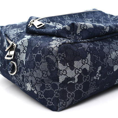Gucci Denim Monogram Camouflage Large Backpack Blue 8 of 9