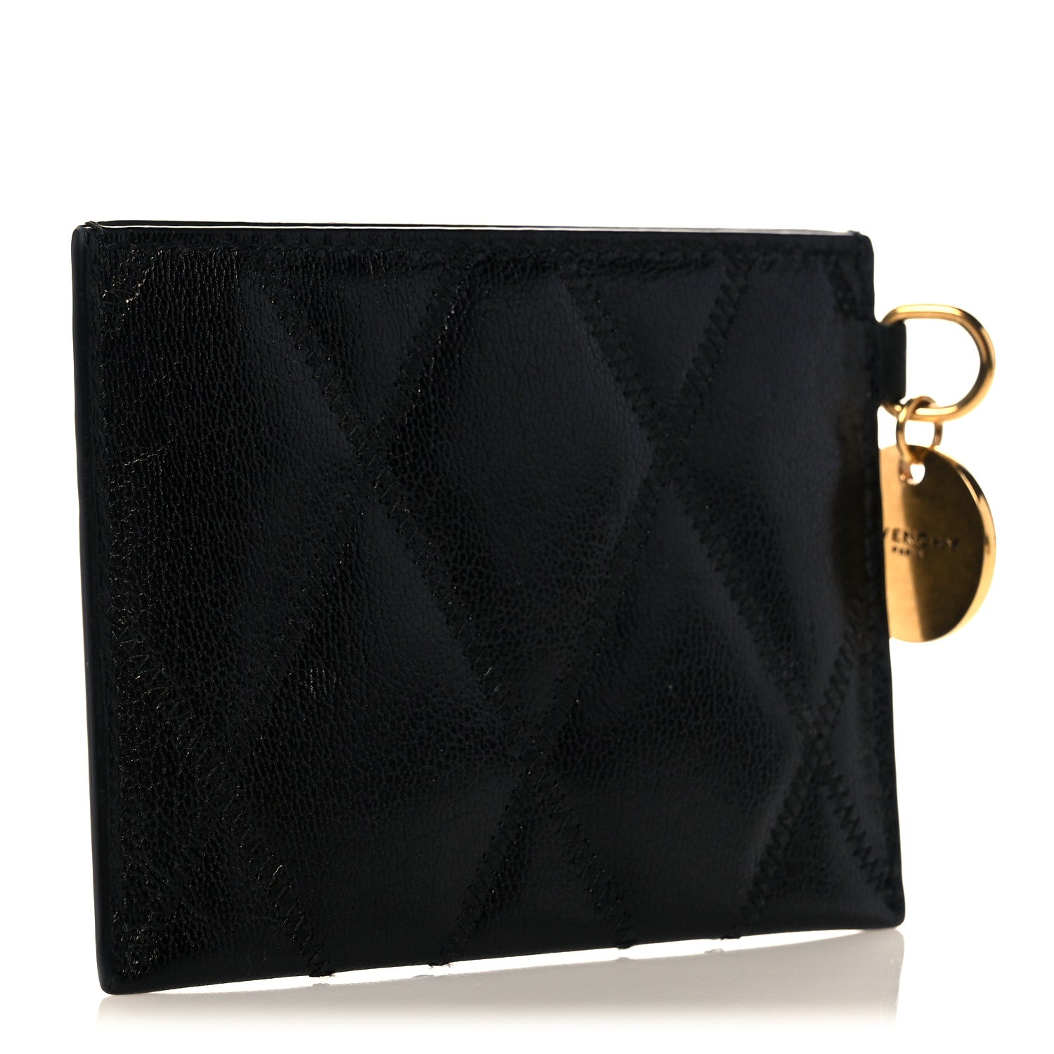 Givenchy Goatskin Diamond Quilted GV3 Card Holder Black 2 of 8