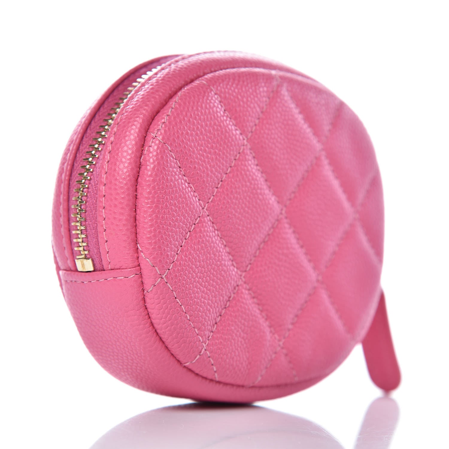 Chanel Caviar Quilted Zip Around Classic Coin Purse Pink 3 of 8