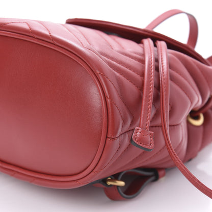 Gucci Calfskin Matelasse GG Marmont Flap Backpack Hibiscus Red 6 of 9