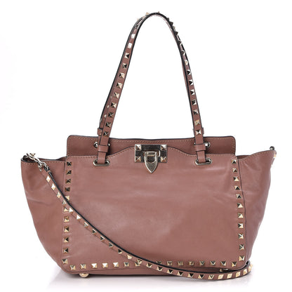Valentino Garavani Vitello Small Rockstud Tote Poudre 1 of 8