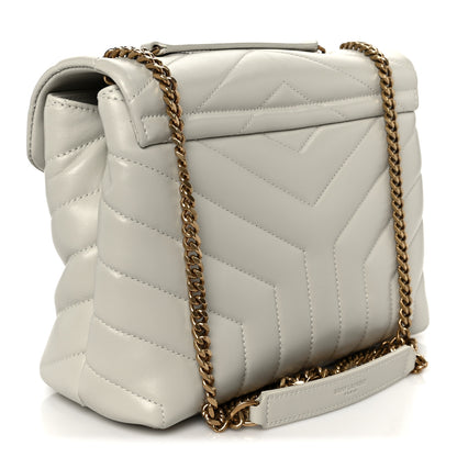 Saint Laurent Calfskin Y Quilted Monogram Small Loulou Chain Satchel Blanc Vintage 3 of 11