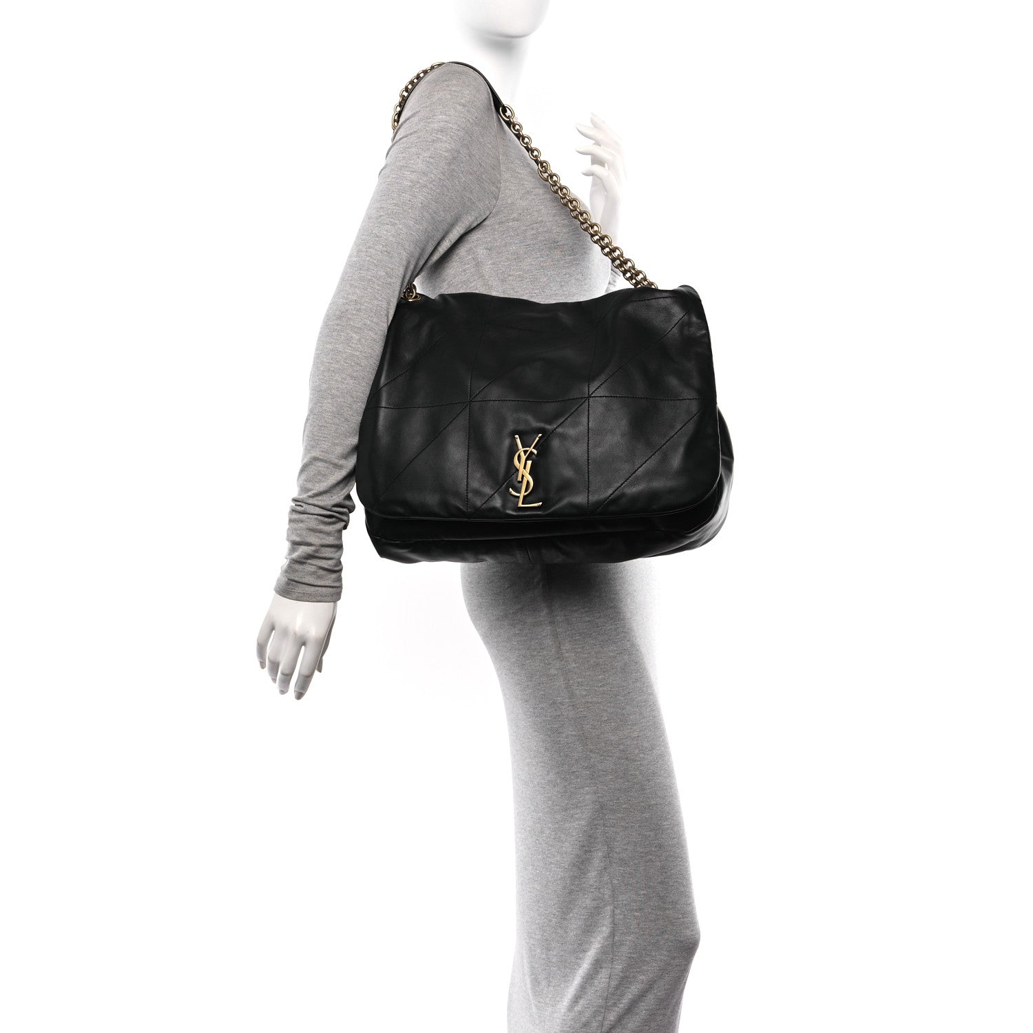 Saint Laurent Lambskin Matelasse Monogram Large Jamie 4.3 Black 2 of 10