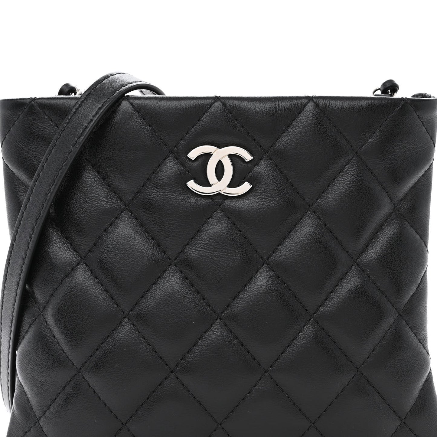 Lambskin Quilted Crossbody Bag Black