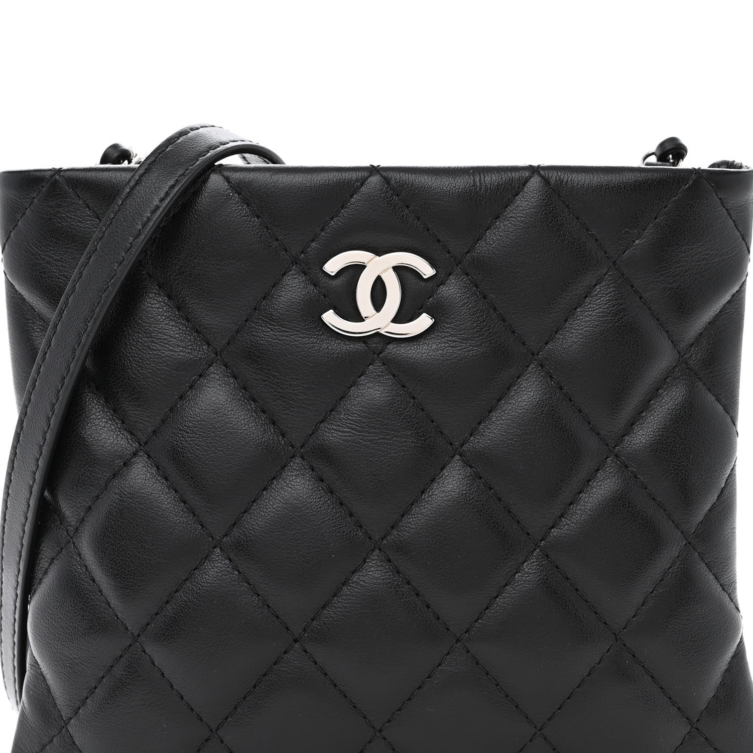 Chanel Lambskin Quilted Crossbody Bag Black 8 of 10