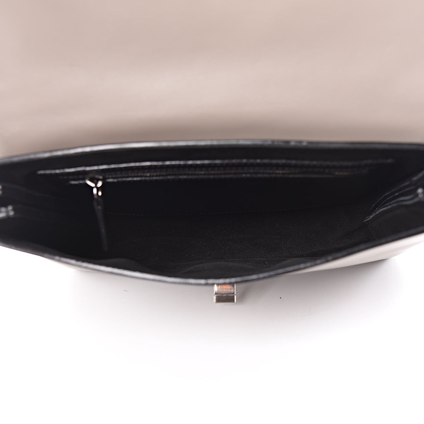 Ostrich Calfskin Suede PS Elliot Clutch Ciclo Pulver Ivory Black