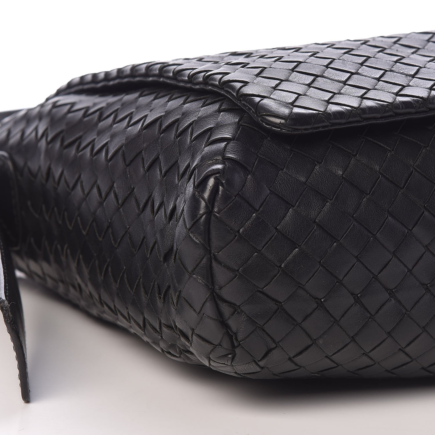 Bottega Veneta Light Calf Intrecciato Crossbody Messenger Bag Black 9 of 13