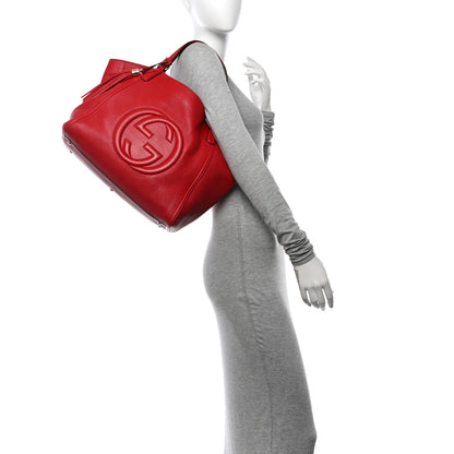 Gucci Pebbled Calfskin Medium Soho Shoulder Bag Tabasco Red 2 of 14