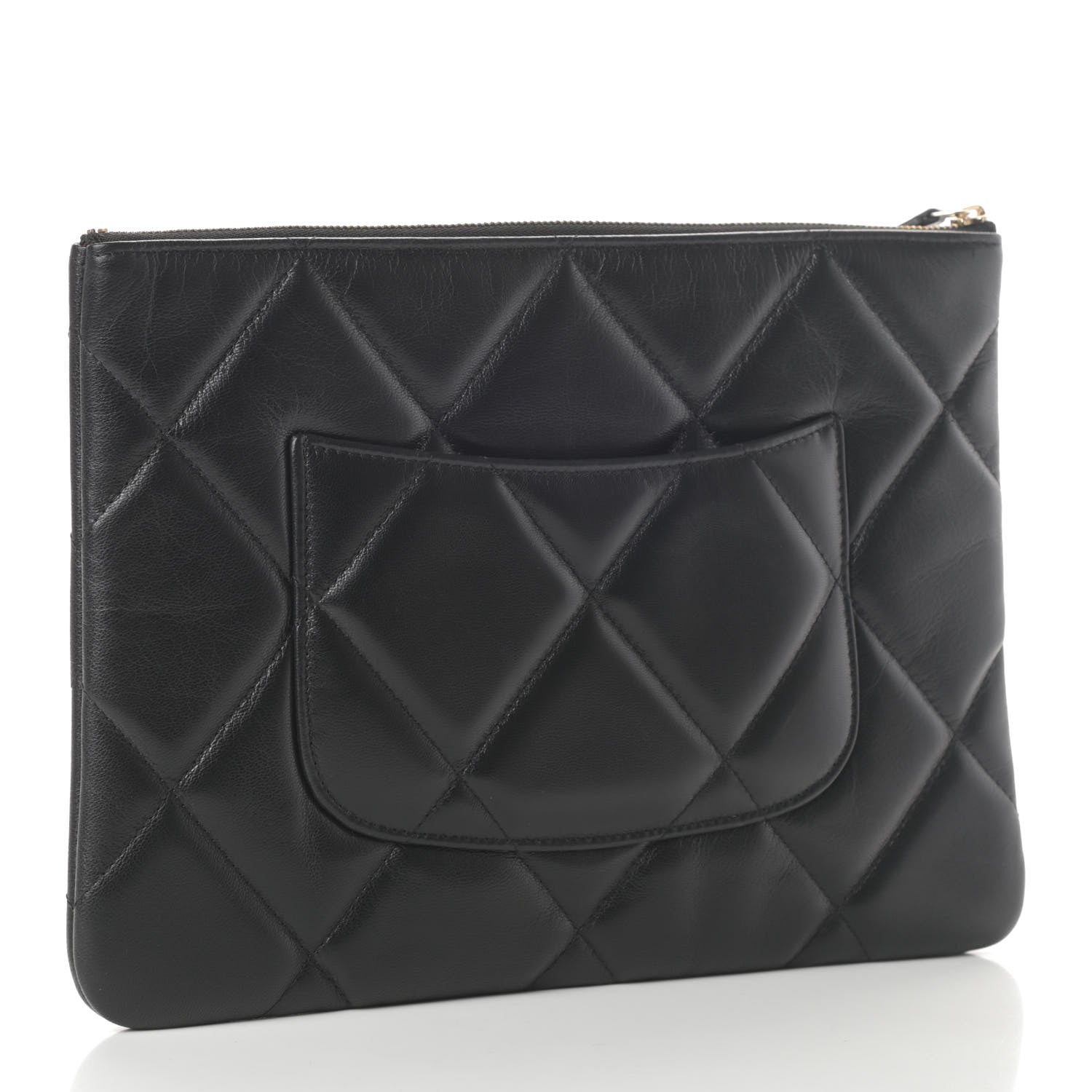 Chanel Goatskin Quilted Large Chanel 19 Cosmetic Case Black 3 of 8