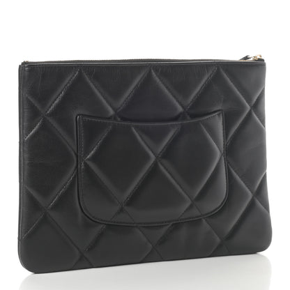 Chanel Goatskin Quilted Large Chanel 19 Cosmetic Case Black 3 of 8