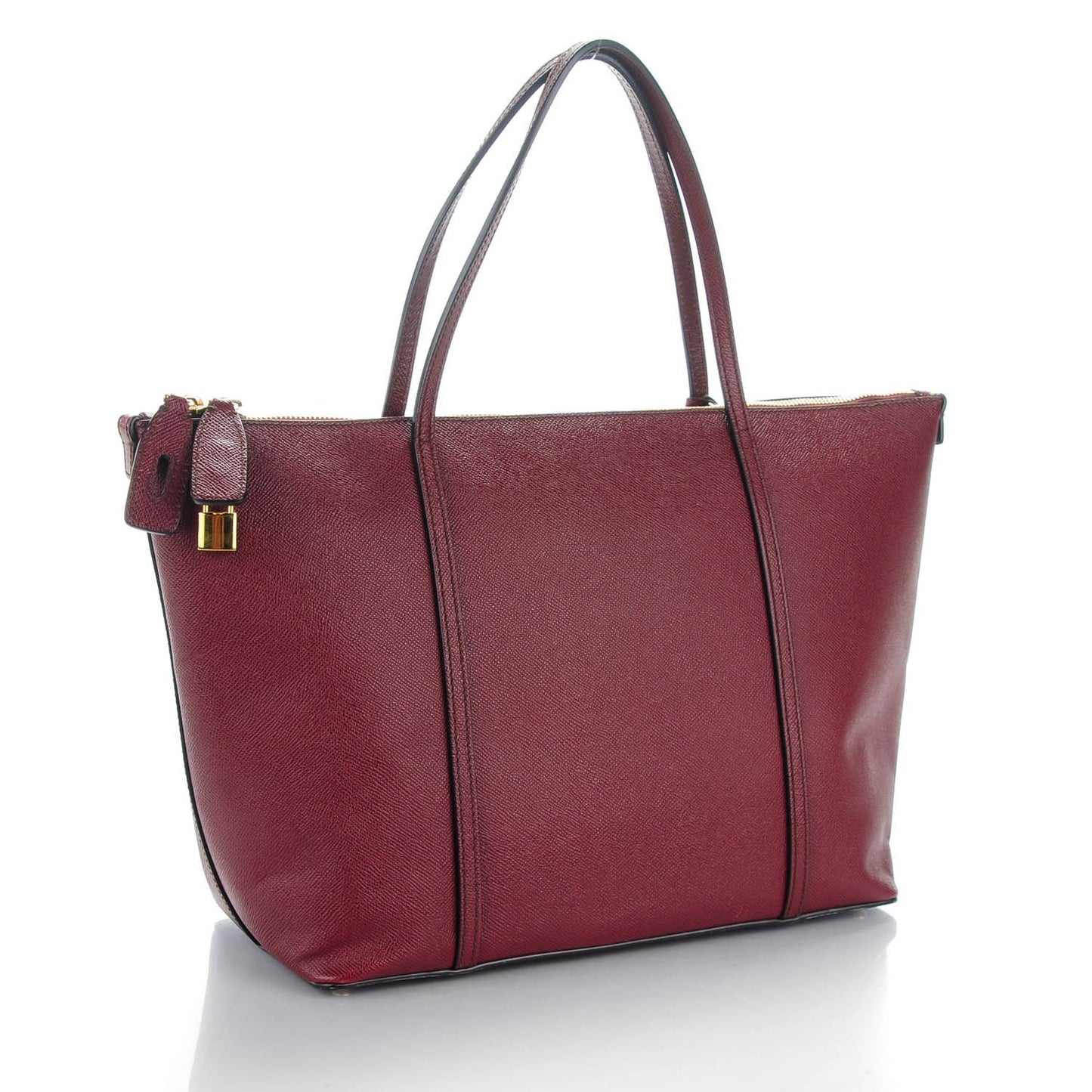 Textured Calfskin Miss Escape Tote Grapes