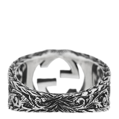 Gucci Sterling Silver Interlocking GG Signet Ring 61 9.75 3 of 4