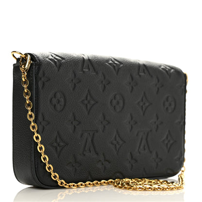 Louis Vuitton Empreinte Pochette Felicie Chain Wallet Black 3 of 8
