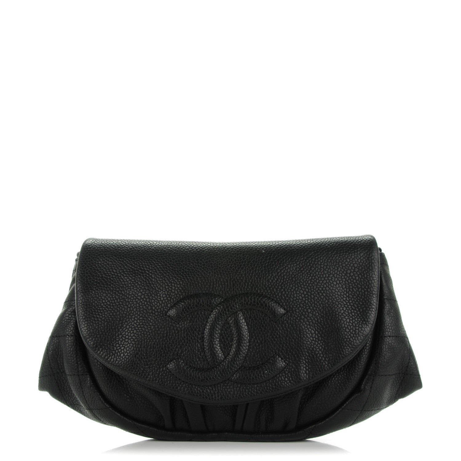Chanel Caviar Half Moon Wallet On Chain WOC Black 1 of 8